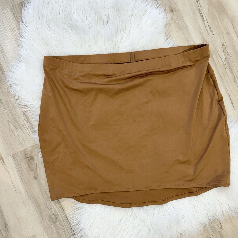 Skims Brown Swim Skirt New 4X